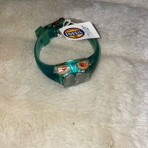 Fossil Green Transparent Watch